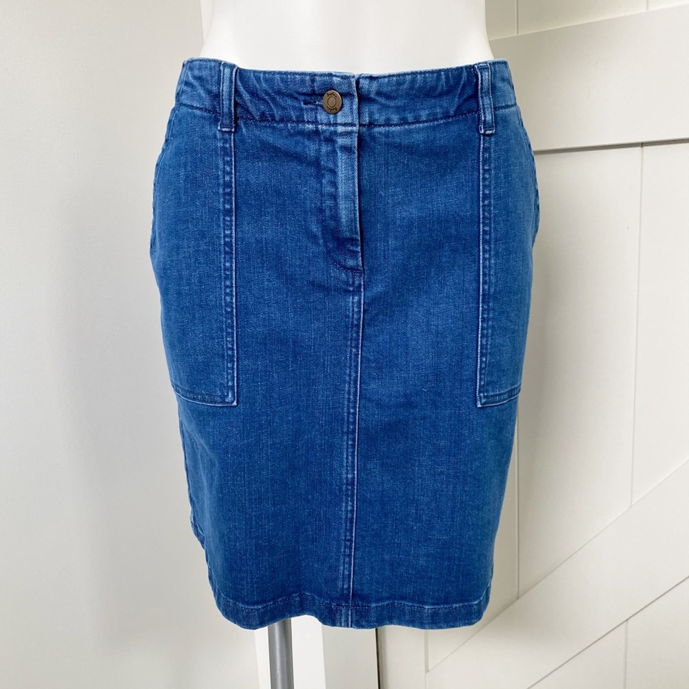 Boden Blue Denim Knee Length Skirt - Picture 3 of 7
